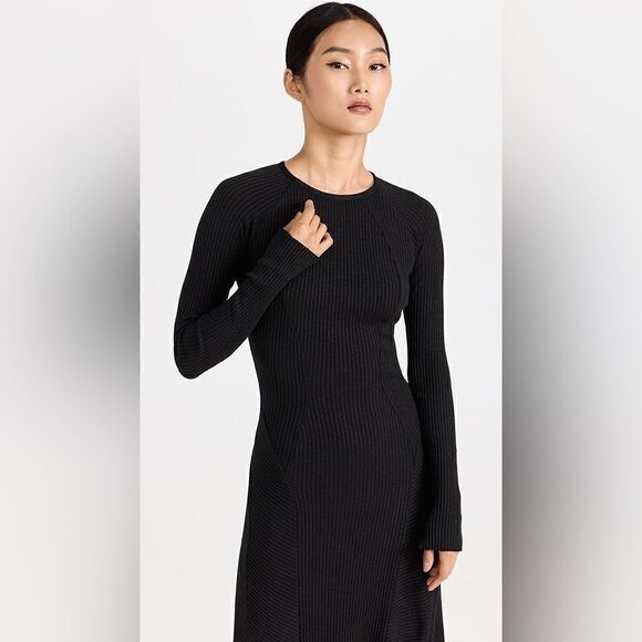 Rag & Bone Echo Maxi Sweater Black Dress Knit Ribbed Size XXS - Picture 5 of 14